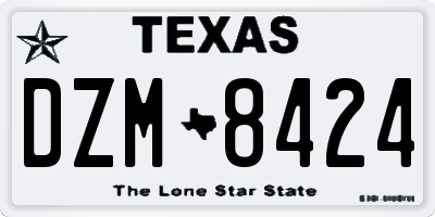 TX license plate DZM8424