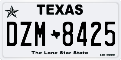 TX license plate DZM8425