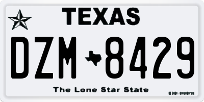 TX license plate DZM8429