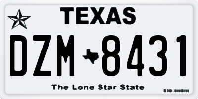 TX license plate DZM8431