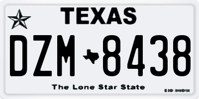 TX license plate DZM8438