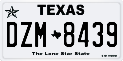 TX license plate DZM8439
