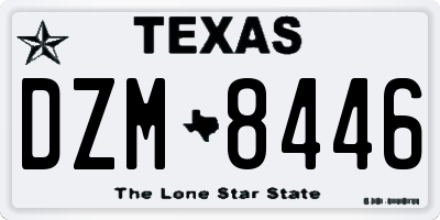 TX license plate DZM8446