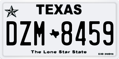 TX license plate DZM8459