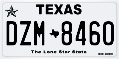 TX license plate DZM8460