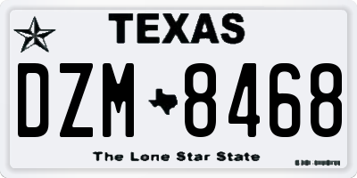 TX license plate DZM8468