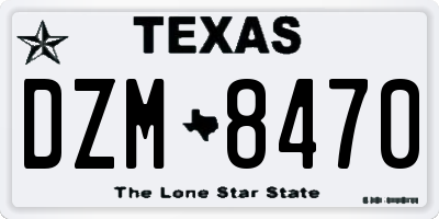 TX license plate DZM8470