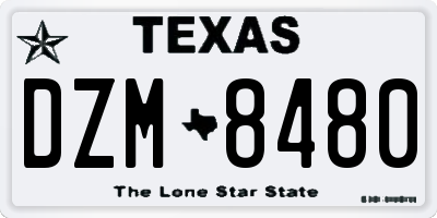 TX license plate DZM8480
