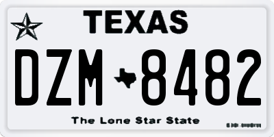 TX license plate DZM8482