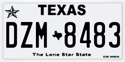 TX license plate DZM8483