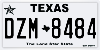 TX license plate DZM8484