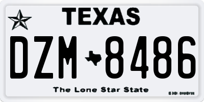 TX license plate DZM8486