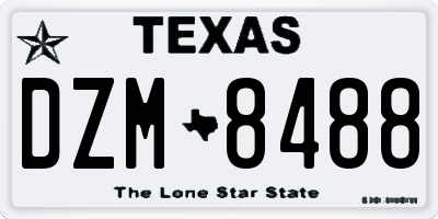 TX license plate DZM8488