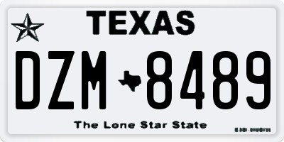 TX license plate DZM8489