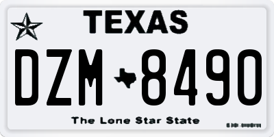 TX license plate DZM8490