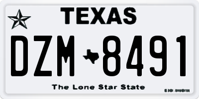 TX license plate DZM8491