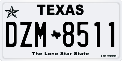 TX license plate DZM8511