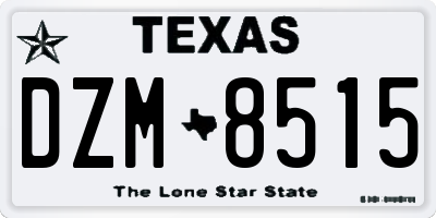 TX license plate DZM8515