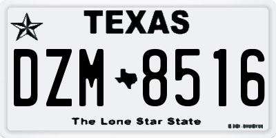 TX license plate DZM8516