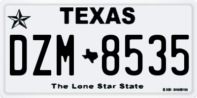 TX license plate DZM8535