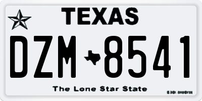 TX license plate DZM8541