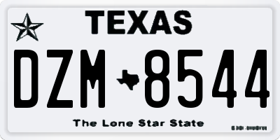 TX license plate DZM8544