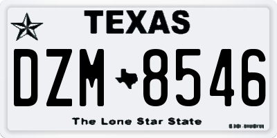 TX license plate DZM8546