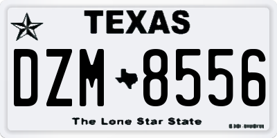 TX license plate DZM8556