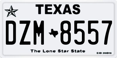 TX license plate DZM8557