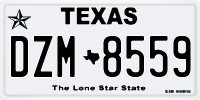 TX license plate DZM8559