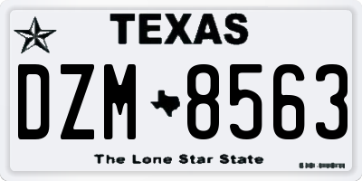 TX license plate DZM8563