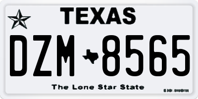 TX license plate DZM8565