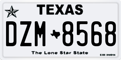 TX license plate DZM8568