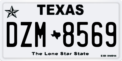 TX license plate DZM8569