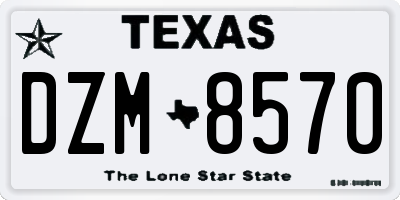 TX license plate DZM8570
