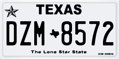 TX license plate DZM8572