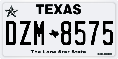 TX license plate DZM8575