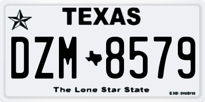 TX license plate DZM8579