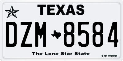 TX license plate DZM8584