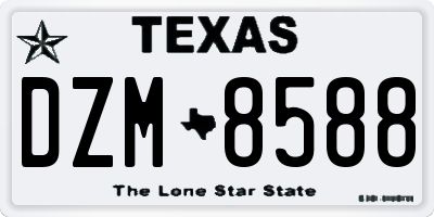 TX license plate DZM8588