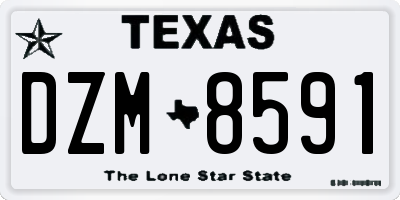 TX license plate DZM8591