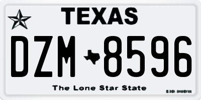 TX license plate DZM8596