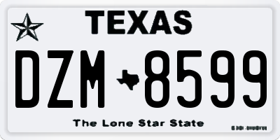 TX license plate DZM8599