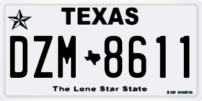 TX license plate DZM8611