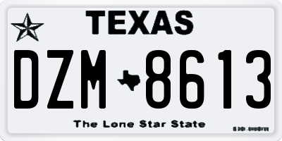TX license plate DZM8613