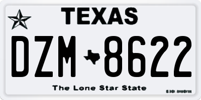 TX license plate DZM8622