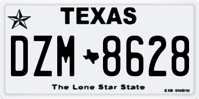 TX license plate DZM8628