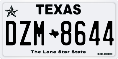 TX license plate DZM8644