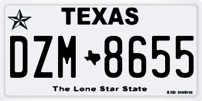 TX license plate DZM8655