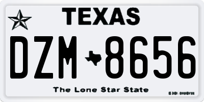 TX license plate DZM8656
